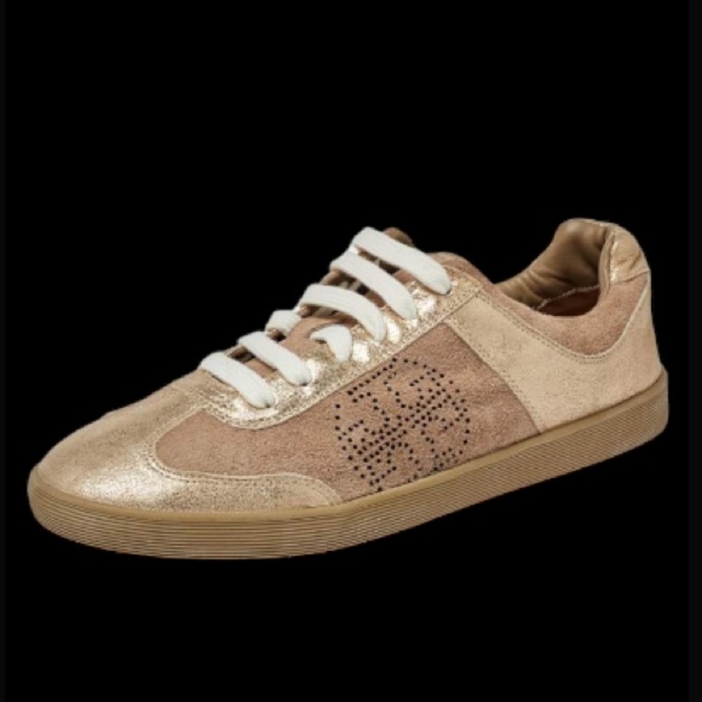 Tory Burch Gold and Tan Sneaker size 8.5